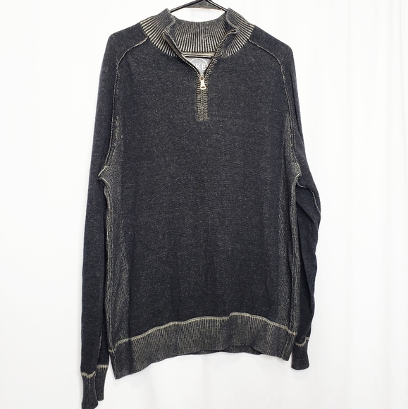 BKE BUCKLE Men Black Long Sleeve Half Zip Pullover